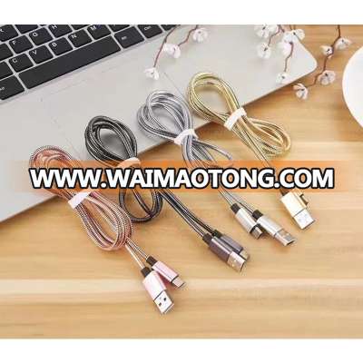 New arrival aluminum metal usb spring charging cable